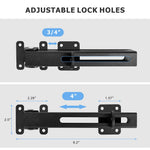 VANROUG Flip Gate Latch Lock with Padlock Hole, Safety Door Bolt Latch Lock, Barn Door Lock Adjustable Door Latch for Swing Door, Outdoor Wooden Fence, Shed, Garage, Yard, Matte Black