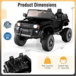 Costzon 24V 2 Seater Ride on Car for Kids, 4WD/2WD Switchable Licensed Toyota LC250 Ride on Truck w/Remote, Shovel, Music & Sounds, Electric Vehicle w/4-Wheel Spring Suspension for Ages 3+ (Black)