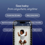 Nanit Pro Smart Baby Monitor & Wall Mount – 1080p Secure Wi-Fi Video Camera, Sensor-Free Sleep & Breathing Motion Tracker, 2-Way Audio, Sound & Motion Alerts, Night Vision, and Breathing Band - White