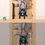 Momcozy Auto Lock Retractable Baby Gate, Safety Gate for Baby and Pet, 33” Tall, Extends to 55” Wide, Mesh Safety Dog Gate for Stairs, Indoor, Outdoor, Doorways, Hallways