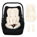 Infant Car Seat Insert Cushion, Super Soft Baby Car Seat Head Support & 2 Straps Pads, Reversible Preemie Newborn Carseat Insert, Fit Car Seat, Stroller, Infant Bouncer, Pink Rainbow