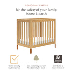 Babyletto Gelato 4-in-1 Baby Mini Crib Convertible to Toddler Bed, Daybed, Twin Bed - GREENGUARD Gold Certified, 4 Adjustable Heights - Made of 100% Solid Wood - Conversion Kit Sold Separately - Honey