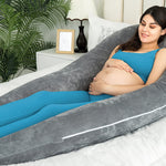 QUEEN ROSE Pregnancy Pillow, U Shaped Full Body Pillows for Sleeping Support, 65 Inch Maternity Pillow for Pregnant Women, Dark Grey