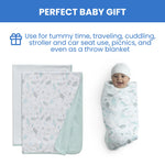 Delta Children 100% Organic Jersey Cotton Baby Receiving Blankets for Girls and Boys – 30x40 Inches - GOTS Certified (Pack of 2), Sea Life