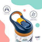 Zak Designs Disney Princess Atlantic Kids Water Bottle For School or Travel, 16oz Durable Plastic Water Bottle With Straw, Handle, Leak-Proof Spout Cover, 2-Pack (Ariel, Cinderella, Moana, Rapunzel)