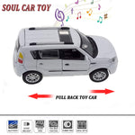 Toy Cars Diecast Car Models Soul Hatchback Model Cars,Pull Back Cars,Boxy Car Toy with Sound and Light for 3+ Year Old Boys(White)