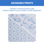 Delta Children 100% Organic Jersey Cotton Baby Receiving Blankets for Girls and Boys – 30x40 Inches - GOTS Certified (Pack of 2), Blue Botanicals