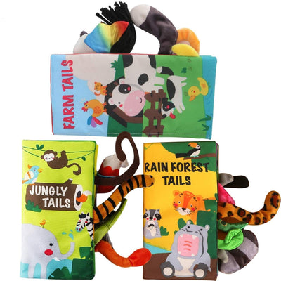 beiens Baby Books Toys, Baby Books 0-6 Months, 3PCS Touch and Feel Cloth Crinkle Soft Books, Toys for 0-3-6-12-18 Months Infant Newborn Baby Boy Girl Shower Gifts Set