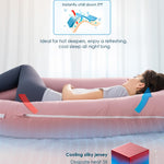 QUEEN ROSE Pregnancy Pillow, U Shaped Full Body Pillows for Sleeping Support, 60 Inch Maternity Pillow for Pregnant Women, Pink