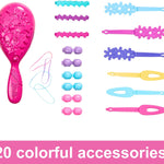 Barbie Doll Styling Head, Blond Hair with 20 Colorful Accessories, Doll Head for Hair Styling