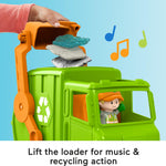 Fisher-Price Little People Musical Toddler Toy Recycling Truck Garbage Vehicle with Figure for Pretend Play Ages 1+ Years