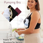 Momcozy Hands Free Pumping Bra, Adjustable Breast-Pumps Holding and Nursing Bra, Suitable for Breastfeeding-Pumps by Lansinoh, Philips Avent, Spectra, Evenflo and More Black