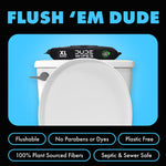 DUDE Baby Wipes - Flushable Baby Wipes Unscented - (6 Pack) 288 Wipes - Extra Large Wet Wipes Flushable - Vitamin-E & Aloe - Septic and Sewer Safe