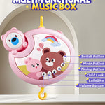 RSEPD Crib Mobile With Music And Lights, Mobiles For Cribs, Baby Mobile Arm Toys Hanging For Bassinets Girls Boys, Nursery Musical Space Portable Infant Mobiles Clip On Pack And Play Hanger 0-6 Months