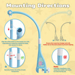 Mini Tudou Baby Musical Mobile Crib with Music and Lights, Timing Function, Projection, Take-Along Rattle and Music Box for Babies Boy Girl Toddler Sleep