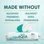 Pampers Aqua Pure Baby Wipes, 99% Water, Fragrance Free, Unscented, Water Based, Multi-Use, 336 Wipes Total (6X Flip-Top Packs) [Packaging May Vary]