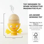 Le Toy Van - Wooden Honeybake 'Chicky Chick' Wooden Egg Cup Set | Pretend Food Kitchen Play Toy Set | Kids Role Play Toy Kitchen Accessories