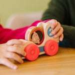 Melissa & Doug GO Tots Wooden Race Cars (2 Cars, 2 Disks) Stacking Toys For Infants, Hand Push Vehicles, Wooden Car Toys For Toddlers Ages 1+ - FSC-Certified
