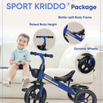 KRIDDO Kids Tricycles Age 24 Month to 4 Years, Toddler Kids Trike for 2.5 to 5 Year Old, Gift Toddler Tricycles for 2-4 Year Olds, Trikes for Toddlers, Sporty Styling, Blue