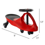 Wiggle Car - Ride on Toy for Ages 3 and Up - Toddler Ride on Toys with no Batteries, Gears, or Pedals Just Twist, Wiggle, and Go by Lil’ Rider (Red)
