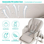 BABY JOY Convertible High Chair for Babies & Toddlers, Height Adjustable, Grow & Go High Chair w/Recline & Footrest, Removable Double Tray, Portable Baby Dinning Chair with Wheels (Gray)