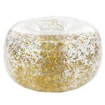 Air Candy Inflatable Ottoman BloChair Filled with Gold Glitter Perfect Inflatable Furniture for Kids and Adults. Can be Used Indoors or Outdoors.
