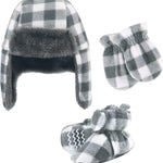 Hudson Baby Girls' Trapper Hat, Mitten and Bootie Set
