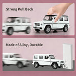 Car Toys for 3 4 5 Year Old Girls Gifts,1/36 Scale G63 Diecast Metal Model Car,Pull Back Cars Toys for Toddler Kids Age 3-6(White)
