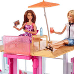 Barbie Doll House Playset, 3-Story Townhouse with 4 Rooms & Rooftop Lounge, Furniture & Accessories Including Swinging Chair (Amazon Exclusive)
