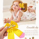 doboi Hair Bows for Girls 2PCS Back to School Pencil Hair Bow 3.3 In Glitter Hair Bows with Alligator Clips Handmade Hair Accessories for Girls Babies Toddlers Teens Teacher (YELLOW)