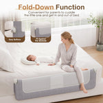 Kincongi Bed Rail for Toddlers, 59 Inch Swing Down Toddler Bed Rails with Wider U-Shape Base, Breathable Baby Bed Rail Guard for King, Queen, Full, Twin Bed Rail for Baby