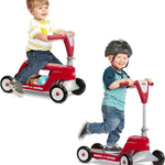 Toddler Scooter or Ride On Baby Toys, Radio Flyer Scoot 2 Scooter, for Ages 1-4, Red Ride On Toys