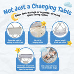 BABY SKYE Diaper Changing Table Portable with Wheels Foldable Diaper Station Organizer & Storage Rack Newborn and Baby (Light Grey)