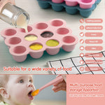 HIWOOD Baby Food Storage Container -12 x 1.5OZ Silicone Baby Food Freezer Tray with Silicone Lid, Perfect Food Container for Homemade Baby Food, Vegetables & Fruit Purees - Gossamer Pink