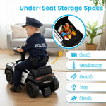 Costzon Police Car Ride On, Toddler Foot-to-Floor Sliding Car with Siren Sounds, Music & Flashing Lights, Under-Seat Storage, Kids Ride On Toys for Boys Girls 18+ Months