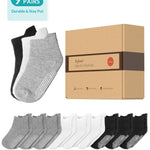 Infinno Baby Non Slip Ankle Socks with Grips, Toddlers Kids 1T-7T, 9 Pairs