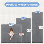 PAPAMAT 1.3" Thick Baby Floor Play Mat 50x50, Basic Padded Foam Mat for Tummy Time Crawling, Non Slip Cushioned for Babies Toddlers Infants Kids (Dark Grey)