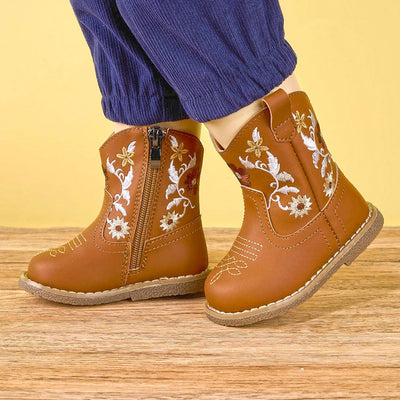 Newsonet Baby Cowboy Boots Infant Cowgirl Western Shoes Brown 12-18 Months