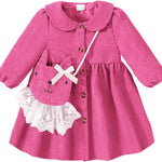 Mioglrie Toddler Girl Fall Dress Baby Girl Winter Clothes 6 12 18 24 Months Outfit Cute Dresses for Girls with Satchel