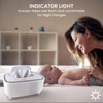 Lulyboo Warm Wipe Dispenser - Baby Wipe Warmer with Adjustable Temperature, Quick-Heating, Soft Silicone Cover, Easy-Refill Design, Ideal for Sensitive Baby Skin, Keeps Wipes Warm & Fresh