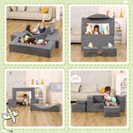 HAHASOLE Modular Kids Play Couch, Kids Sofa Toddler Couch, Foam Play Set with Recliner, Toddler Sofa for Creative Boys & Girls, Convertible Foam Climbing Blocks