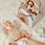 Blissful Diary Baby Diaper Caddy Organizer, Cotton Rope Diaper Caddy Basket, Large Storage Basket for Newborn Boys and Girls, Gift for Baby Shower List, Newborn Essentials, Earthy Rainbow