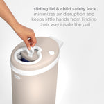 Ubbi Stainless Steel Diaper Pail, Odor Locking, No Special Bag Required, Award-Winning, Registry Must-Have, Taupe
