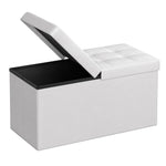 SONGMICS MAZIE Collection - 30 Inches Storage Ottoman Bench with Flipping Lid, Storage Chest Footstool, Load 660 lb, for Entryway, Living Room, Bedroom, Synthetic Leather, White ULSF45WT