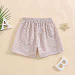 Toddler Boy Girl Plaid Shorts Casual Summer Gingham Shorts Elastic Waist Beach Shorts Bottoms Boxers Streetwear (Khaki, 18-24 Months)