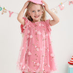 Kucnuzki Toddler Girl Dress 2t 3t Girl Clothes Cute Ruffle Tutu Fairy Princess Pink Swing Beach Boho Dress for Toddler Summer Two Piece Outfit Casual Sun Dress