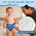 Durio Swim Diaper Washable Swimming Diapers Unisex Toddler Newborn Swim Diaper Reusable Girls Boy B Blue Seaworld 2-3T