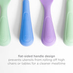 Ubbi Silicone Baby Training Spoons, 3-Pack Soft-Tip Self-Feeding Utensils for Baby-Led Weaning, Easy-Grip Toddler Spoons, BPA-Free, Dishwasher Safe