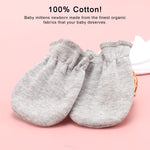 BQUBO Newborn Infant Toddler Mittens No Scratch Cotton Elastic Wrist Gloves Hypoallergenic for 0-6 Months Baby Boys Girls