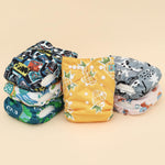 ALVABABY Baby Cloth Diaper 6 Pack with 12 Inserts One Size Cloth Diaper Covers Adjustable Washable Reusable for Baby Girls and Boys